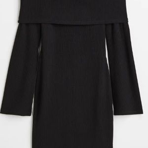 Off-the-shoulder Ribbed Dress